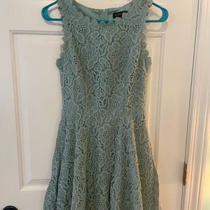 Aqua colored formal dress